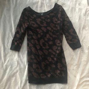 Metallic Black Sweater Dress